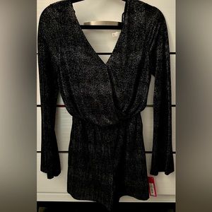 Long sleeve sparkly party dress with shorts bottoms